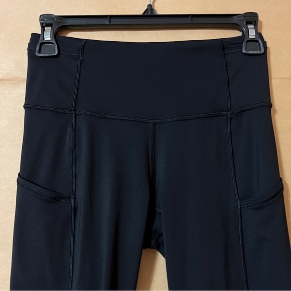 Lululemon | Fast & Free Crop II Nulux 19" High Rise Leggings Pocket Black Size 4 - Picture 3 of 11